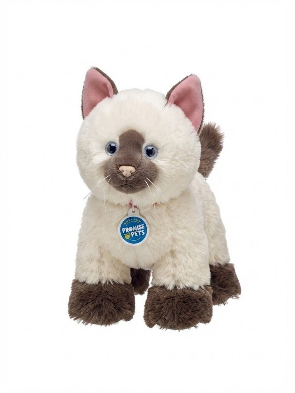 Build A Bear Pet Promise Cat Kitten 12" Himalayan Siamese White Brown Blue Eyes